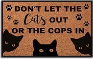 Dont Let The Cats Out Or The Cops in Low Profile Door Mat for Front Door Inside Door Mats for Home E