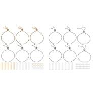 10PCS Engraving Bracelets Blanks Stainless Steel Adjustable Bracelet Kit Engravable Rectangle Charm 
