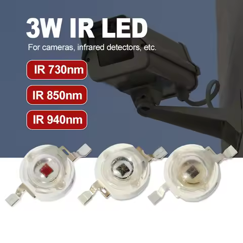10pcs-100pcs LED 3W 3Watt Chip Diode Infrared Red 850nm 940nm 730nm Beads Radiation Bulb Laser Flash