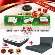 LUCREZIA Pisa 12- inch  Pocket Spring with Foam Box , Italy Technology Mattress  Tilam Free Shipping