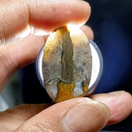 Garut Agate with Rambo Knife Motif, Just Rise Silver Ring, Super Crystal Quality, Every Purchase The