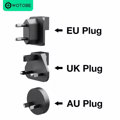WOTOBEUS EU Plug Adapter For WOTOBE 65W 130W 200W Charger Adapter US EU AU UK Replaceable Pin Travel