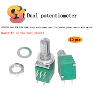 RV097NS Dual Potentiometer 8 Feet with Switch B1K B10K B50K Audio Power Amplifier Sealed Potentiomet