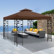 3 x 3(m) Gazebo Canopy Roof Top Replacement Cover Spare Part,Gazebo Canopy Replacement Top Waterproof Cover - Outdoor Gazebo Canopy Cover - Double Tier UV30 Cover for Canopies, Garden, Patio, Yard Tent
