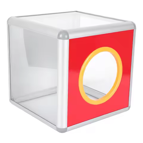 Red Aluminum Alloy Invisible Lottery Box Sturdy Party Ballot Box Meeting Raffle Container Multifunct