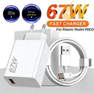 For Xiaomi 67W US/EU MAX Fast Charger 6A MAX data cable USB to C for Xiaomi 11T/11T Pro/Po X3/F3