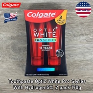 Colgate® Toothpaste Optic White Pro Series With Hydrogen5% 2 pack 170g ยาสีฟันออปติกไวท์เทนนิ่ง ไฮโด