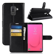 Kickstand Leather Phone Case For Samsung Galaxy J4 J6 J8 Plus On8 2018 J4 Core Prime J400F J415F J600F Flip Case