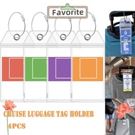 FAVORITEGOODS Cruise Luggage Tag Holders, Zip Seal Pouch Steel Wire Cable Loop Suitcase Label Holder