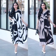 ( COD ) DASTER LOWO premiumMONOKROM, jumbo lowo model, LD 120cm, Grade Rayon Material Thick and cool