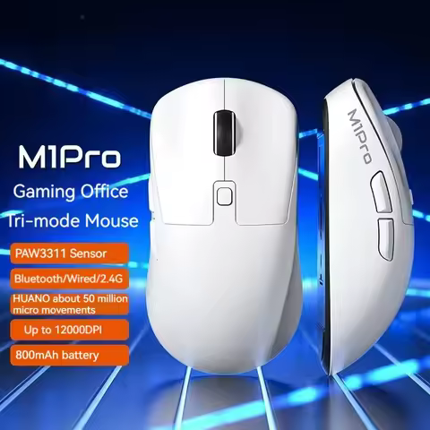 Lightweight Ergonomic Gaming Mouse, M1 Pro, Wireless, Bluetooth, 3 Mode for FPS, LOL, 800mA Long Lif