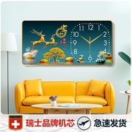 นาฬิกาตั้งโต๊ะหรูหราแบบโมเดิร์น ภาพวาดตกแต่งร้านอาหาร นาฬิกาติดผนังรูปม้าลายใหญ่ ตกแต่งห้องนั่งเล่น 