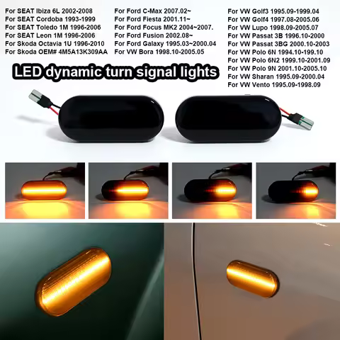 For SEAT Leon 1P Ibiza Mk3 6L Mk4 6J Toledo Exeo Sedan Exeo For Octavia Car LED Sequential Side Mark