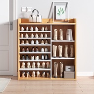 Shoe rack shelf household indoor simple door economical multi-layer dustproof storage rack large capacity wooden shoe cabinet
