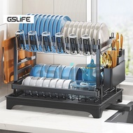 GSlife 2/3 Tiers Dish Drying Rack Kitchen Rack Dish Rack Kitchen Storage Rack Installation free