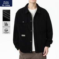 JIUSENBAO | Relaxed Fit Work Jacket Corduroy Jacket