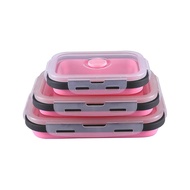 YQ9 Tupperware（Tupperware）Folding Silicone Lunch Box Microwave Oven Baking Heating Tool Square Freshness Bowl Office Wor