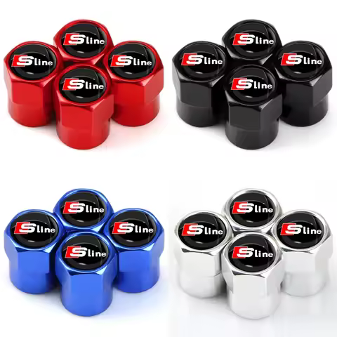 4pcs Car Valve Caps Car Wheel Tires Accessories Stems Covers For Audi Sline A6L A4L A3 A4 A7 A5 Q3 Q
