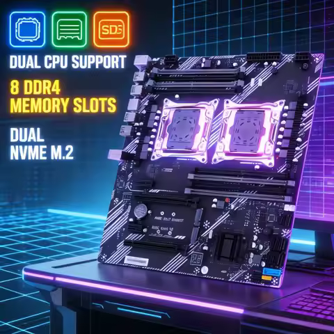 X99 Dual Computer Motherboard USB 3.0 USB 2.0 M.2 NVME SATA 3.0 Interface PC Mainboard DDR4 for Desk