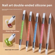 5 sets of double headed nail art silicone pens, hollow carving and embossing pens, dot drilling pens