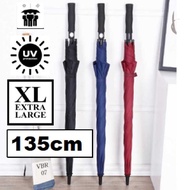 135cm  UV Block #Auto + XL#  Payung Auto Open Golf Umbrella Big Size Oversize 3 Person Besar Hujan