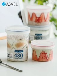 Japanese ASVEL Overnight Oatmeal Cup with Lid Scaled Milk Cup Soybean Milk Bowl Breakfast Cup Portab