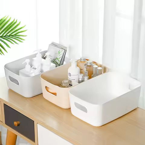 1/3pcs Dormitory Miscellaneous Storage Box Desktop Cosmetic Storage Box Bathroom Kitchen Bedroom Pla