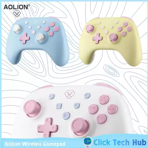 2025 Aolion Wireless Gamepad Ninten Switch Controller Pro Turbo Function Switch Pc/Ios/Android Black