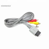 oc Standard Av Leads for Wii Av Data Cable High Definition Av Cable for Wii/wii-u White Yellow Connectors Hd-compatible Tv Support Audio Video Cord for Gaming Console