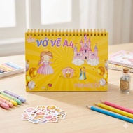 XO [ Combo 3Q ] A4 Spring Drawing Notebook 40 pages - A4 Drawing Broken 100gsm paper - new model (40