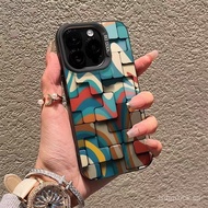 Painted Squares High-end fashion graffiti upgraded semi-transparent phone case suitable for iPhone 1