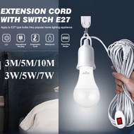 10M E27 LED Light Bulb Extension Socket Extension Cord Omni Extension Cord with Switch Bulb Socke