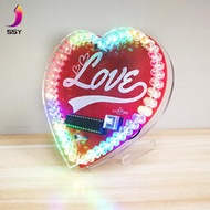 [快速出貨]七彩炫光LED心形燈diy製作套件 單片機流水燈散件 love字愛心型燈