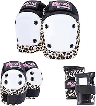 187 KILLER PADS Moxi Skate Knee Pads, Elbow Pads, and Wrist Guards, Six Piece Pad Set, Moxi Leopard,