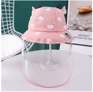 全城熱賣 - 兒童防飛沫漁夫帽【粉色+防護罩（可以拆卸）】#KHH