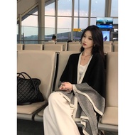 Casual Style Design Contrast Color Large Shawl Outer Knitted Shawl