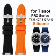 24*12mm Silicone Watch Strap for Tissot PRX Series T137.407 T137.410 Band Quick Release Rubber Soft Bracelet for Women Men Diving Sport Watch Band