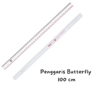 BUTTERFLY 100cm Transparent Plastic Ruler Ruler