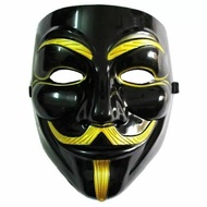 Anonymous Vendetta Black Gold Hacker Mask Good Quality Black/ Black Hacker Party Mask Topeng Hacker