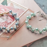 托帕石/貝珠銅絲線磁扣款手鏈