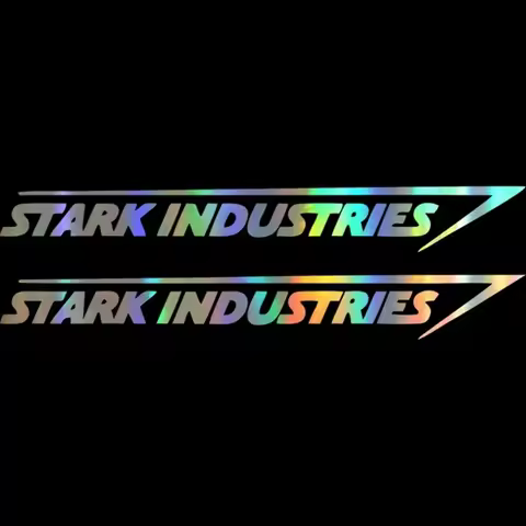 Jpct 2 X Fashion Laser Car Stickers Stark Industrial Cover Scratch Stickers Car Supplies Assembly Au