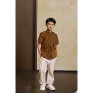 Beige Striped Jacquard Pants