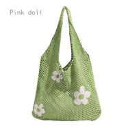 Hoa thời trang duyên dáng dệt kim rỗng tote túi túi mua sắm sức chứa lớn phụ nữ đơn giản túi đeo vai