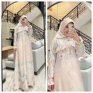 GAMIS FREE FHASMINA BAHAN SEMI SUTRA MOTIF TERBARU 2023-GAMIS HIJAB WANITA KEKINIAN MODEL SIMPLE MEW