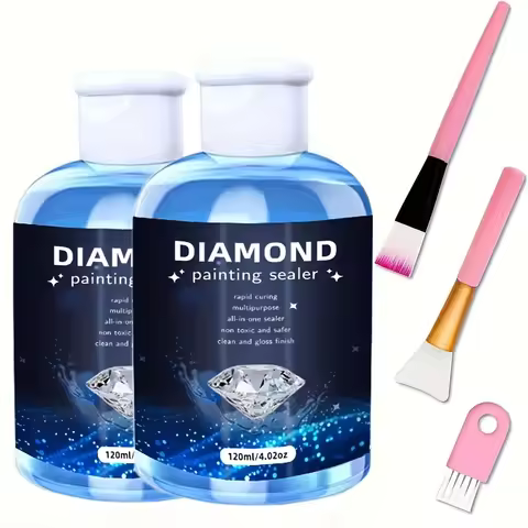 1x Diamond Painting Sealer Glue Kit with Brush-120ml PVA Polyvinyl Alcohol Glue for 5D Diamond Art, 