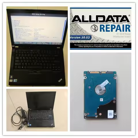 Alldata All Data 10.53 Auto Repair Software Installed in Laptop t410 i5 8g Hdd 1TB Win7 Diagnostic C