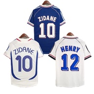 เสื้อฟุตบอล2006 1998ย้อนยุคแชมป์โลกเสื้อฟุตบอล2018เข้ารูป ZIDANE HENRY MAILLOT DE FOOT