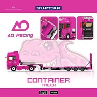 [訂購] 1∶64 車模 粉暴龍塗裝 SCANIA拖頭貨櫃車 合金貨車模型
