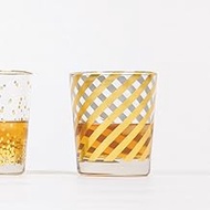 8 Oak Lane EC014STP Diagonal Old Fashioned Glass, 8 oz, Gold