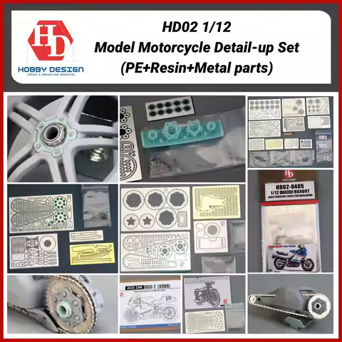 Hobby Design HD02 1/12 Model Motorcycle Detail-up Set (PE+Resin+Metal parts)